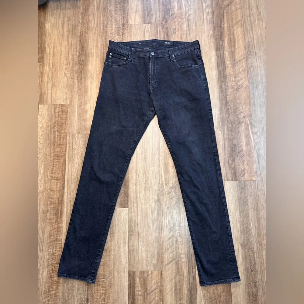 AG Adriano Goldschmied Charcoal Black Modern Slim Men’s Jeans, 38x34 - Picture 3 of 11